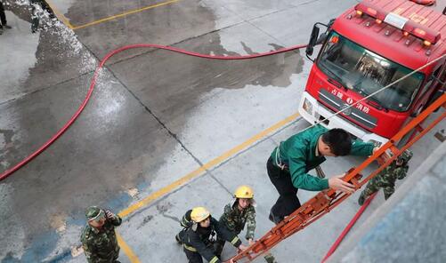 平度市长位临山东编织袋厂家观摩消防演习